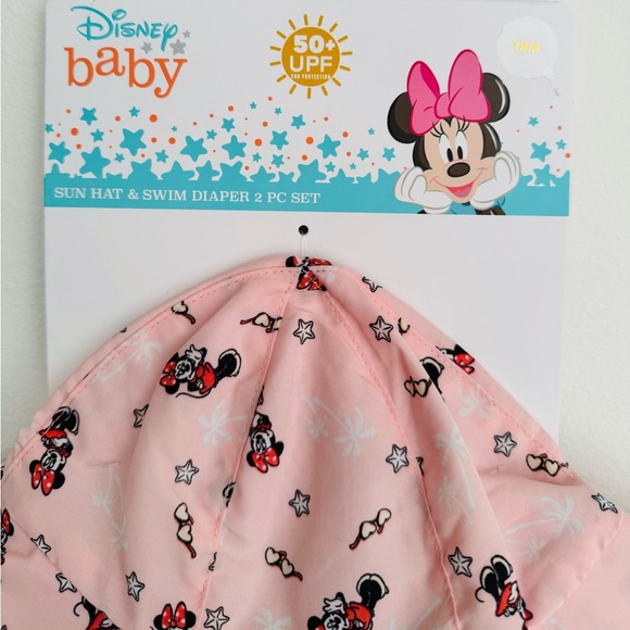 Disney Baby Minnie Mouse Sun Hat and Swim Diaper 2 Piece Set Size 18 Months NWT - Picture 3 of 11